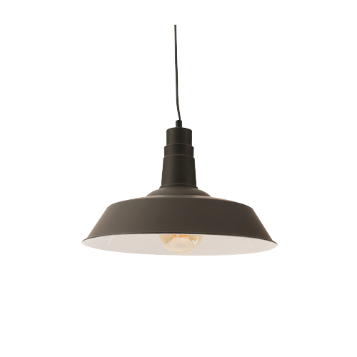 Colgante aluminio E27 negro mate 35 cm de diámetro y 25 cm de alto